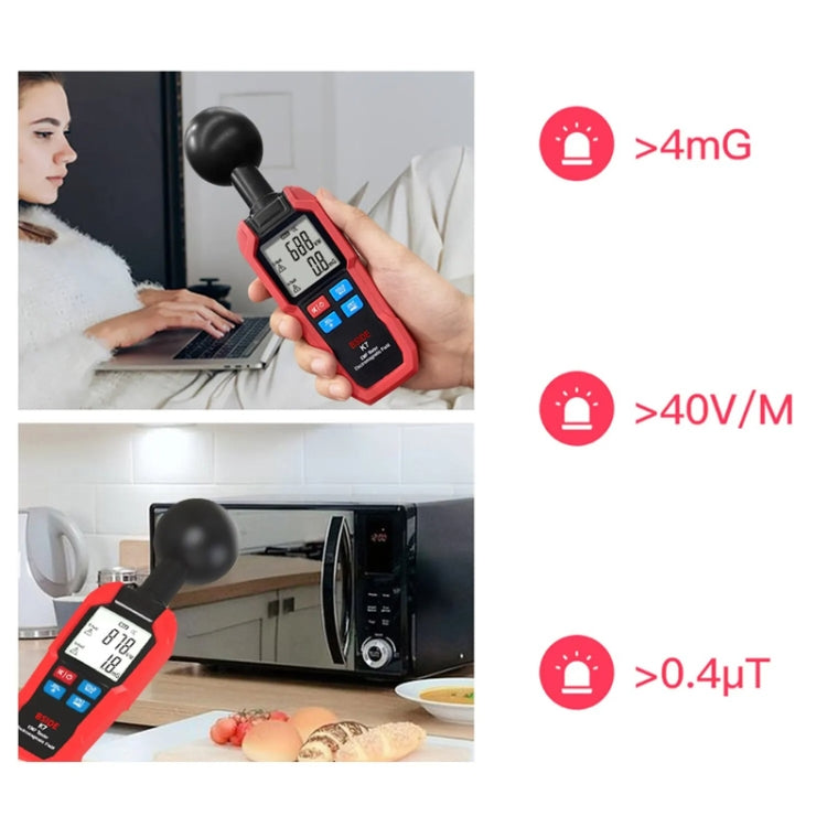 BSIDE K7 Handheld Electromagnetic Radiation Detector Electromagnetic Wave Tester, K7