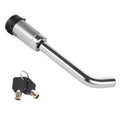 Car Latch Lock Trailer Tow Hook Anti-theft Padlock, Bending Silver, Direct Pipe Silver, Straight Pipe Black