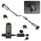 Car Latch Lock Trailer Tow Hook Anti-theft Padlock, Bending Silver, Direct Pipe Silver, Straight Pipe Black