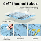 500sheets 4×6 Inch Stickers Thermal Label Paper For Phomemo PM-246S / PM-241BT / D520BT, Folding White, Folding Rose Red, Folding Pink, Folding Light Blue, Folding Purple, Folding Yellow, Roll Paper White