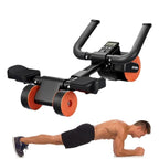 Elbow Support Abdominal Roller Wheel Automatic Rebound Ab Machine with Knee Pad and Timer