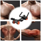 Elbow Support Abdominal Roller Wheel Automatic Rebound Ab Machine with Knee Pad and Timer
