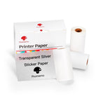 For Phomemo M02 / M02S / M02Pro 3rolls /Pack 50mm Anti-Dry Glue Thermal Labels, White Glitter Full Transparent Bottom