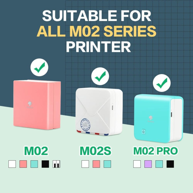 For Phomemo M02 / M02S / M02Pro 3rolls /Pack 50mm Anti-Dry Glue Thermal Labels, White Glitter Full Transparent Bottom
