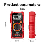 HT108L 600V 10A LCD Digital Multimeter DC Voltage Diode Frequency Multitester Current Tester, HT108L