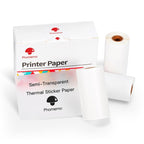 Phomemo 3rolls /Pack 50mm Translucent Bottom Black Words Self-Adhesive Printer Sensitive Label Printing Paper For M02 / M02S / M02Pro / M03, Translucent Bottom