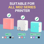 For Phomemo M02 / M02S / M02Pro 3rolls /Pack 53mm Self-Adhesive Black Letter Printer Thermal Labels On Purple / Rose Red / Orange Bottom, Purple / Rose Red / Orange Bottom