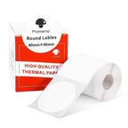 For Phomemo M110 / M200 180pcs /Roll 40x40mm Round Self-Adhesive Thermal Labels, 180pcs /Roll 40x40mm Round