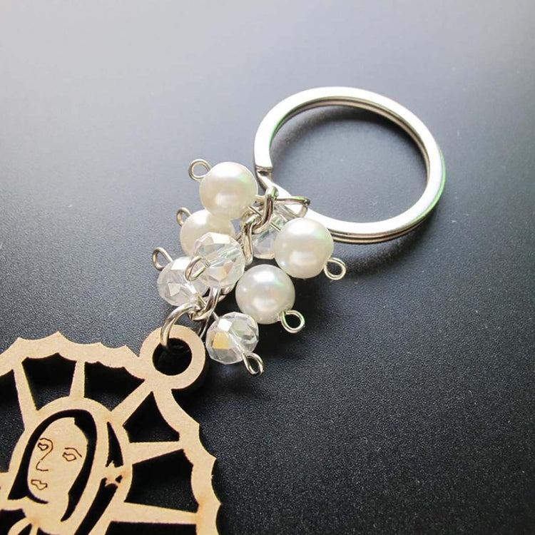 Wooden Sign Religious Baptismal Keychain