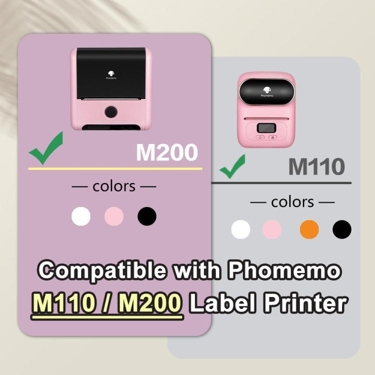 For Phomemo M110 / M200 100pcs /Roll 25x38mm Cable Self-Adhesive Thermal Labels, Red, Blue, Yellow