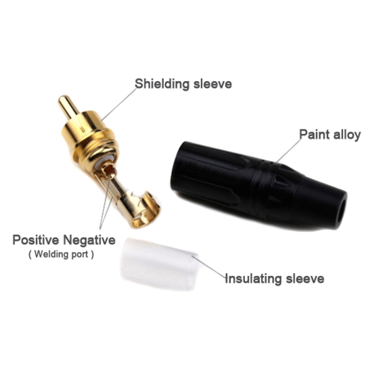 Pure Copper Soldered RCA Male Audio/Video Plug Assembled With AV Lotus Connector, Red