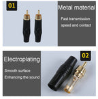 Pure Copper Soldered RCA Male Audio/Video Plug Assembled With AV Lotus Connector, Black