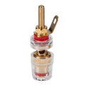 Medium Extended Transparent Terminal Block 4mm Banana Socket Audio Amplifier Junction Post, Medium Red