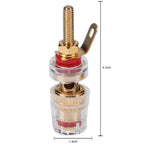 Medium Extended Transparent Terminal Block 4mm Banana Socket Audio Amplifier Junction Post, Medium Red
