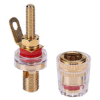 Medium Extended Transparent Terminal Block 4mm Banana Socket Audio Amplifier Junction Post, Medium Red