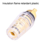 Large Transparent Crystal Terminal Block M8 Amplifier Speaker Connector, Large Black, Large Red