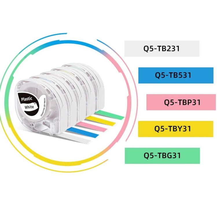 For Phomemo P12 / P12 Pro 12mm x 4m Consumables Label Ribbon, Black Word On White Thermal Paper, Black Word On White Synthetic Paper, Black Word On White Thermal Transfer, Black Word On Transparent Synthetic Paper                                       ...