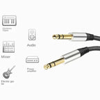 Audio Mixing Console Amplifier Drum Connection Cable 6.35MM Male To Male Audio Cable 28AWG OD4.0MM, 10m