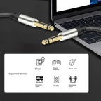 Audio Mixing Console Amplifier Drum Connection Cable 6.35MM Male To Male Audio Cable 28AWG OD4.0MM, 10m