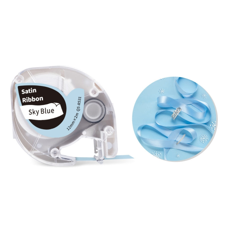 For Phomemo P12 / P12 Pro 12mm x 2m Thermal Transfer Label Ribbon, Label Ribbon(Gold Word On White), Label Ribbon(Black Word On Sky Blue), Label Ribbon(Black Word On Pink)
