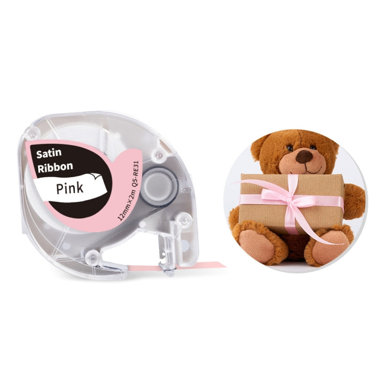For Phomemo P12 / P12 Pro 12mm x 2m Thermal Transfer Label Ribbon, Label Ribbon(Gold Word On White), Label Ribbon(Black Word On Sky Blue), Label Ribbon(Black Word On Pink)
