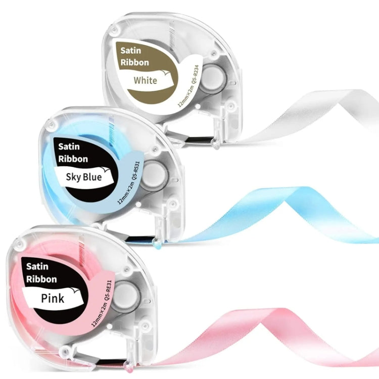For Phomemo P12 / P12 Pro 12mm x 2m Thermal Transfer Label Ribbon, Label Ribbon(Gold Word On White), Label Ribbon(Black Word On Sky Blue), Label Ribbon(Black Word On Pink)