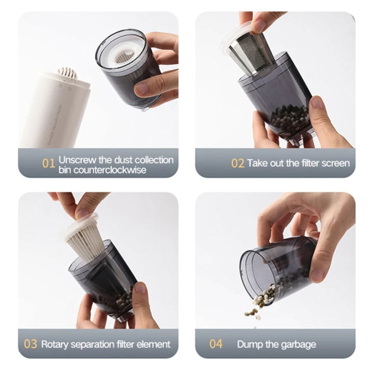 Mini Portable Detachable Wireless Handheld Powerful Car Vacuum Cleaner, Plastic Filter (White), Metal Filter (White), Plastic Filter (Black), Metal Filter (Black)