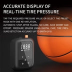 Multifunctional Portable Car Electric Wireless Tire Inflator Pump, Mechanical Button, Touch Screen Button
