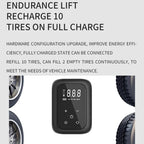 Multifunctional Portable Car Electric Wireless Tire Inflator Pump, Mechanical Button, Touch Screen Button