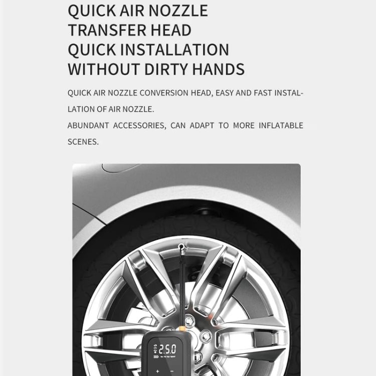 Multifunctional Portable Car Electric Wireless Tire Inflator Pump, Mechanical Button, Touch Screen Button