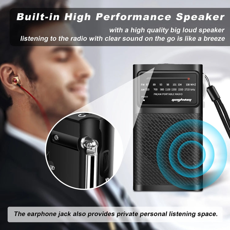 J-180 Portable Pointer FM/AM Two-Band Radios With Carrying Clip, Regular Version