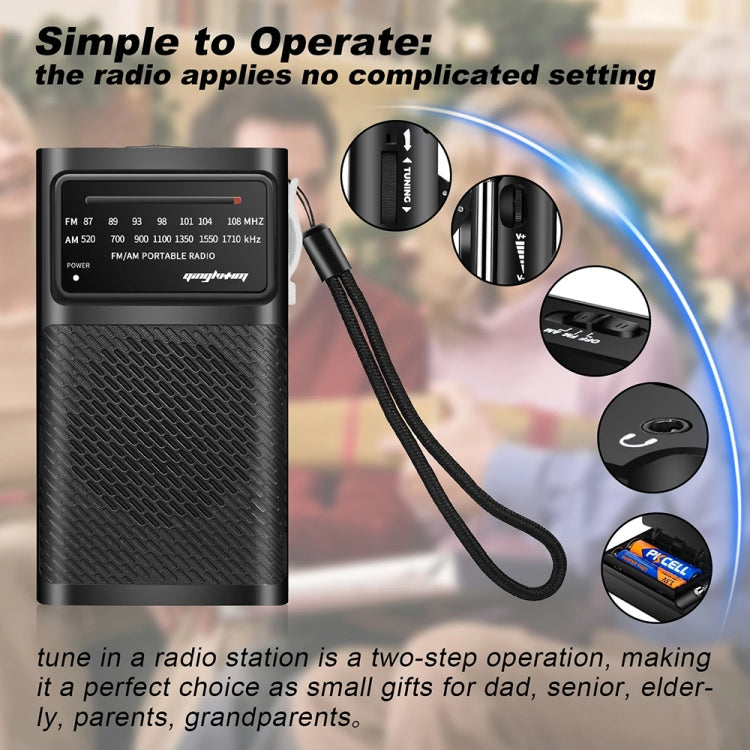 J-180 Portable Pointer FM/AM Two-Band Radios With Carrying Clip, Regular Version