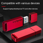 Lenovo Thinkplus TU100 USB3.1 High Speed Flash Drive Mini USB Memory Disk With Metal Plug And Cap, TU100 128G(Red)