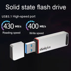 Lenovo Thinkplus TU100Pro USB3.1 Solid State Flash Drive High Capacity Metal USB Memory Disk, TU100Pro 512G(Gray), TU100Pro 512G(Silver)