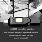 Lenovo Thinkplus TFU301 Dual Interface Type-C+USB Fingerprint Encrypted USB Flash Drive, TFU301 32G, TFU301 256G