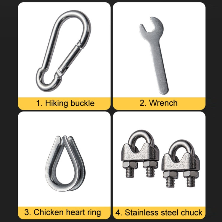 Fitness Equipment Accessories Wire Rope, 5mmx2m Adjustable, 5mmx2m Fixed, 5mmx2.5m Adjustable, 5mmx2.5m Fixed, 5mmx3m Adjustable, 5mmx3m Fixed