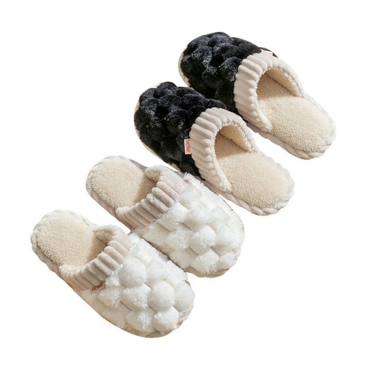 Wnter Women Cotton Slippers Home Couples Floor Slippers Non-Slip Warm Plush Shoes, 36-37, 38-39, 40-41