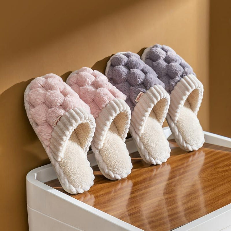 Wnter Women Cotton Slippers Home Couples Floor Slippers Non-Slip Warm Plush Shoes, 36-37, 38-39, 40-41