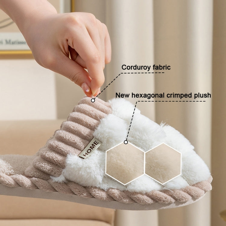 Wnter Women Cotton Slippers Home Couples Floor Slippers Non-Slip Warm Plush Shoes, 36-37, 38-39, 40-41