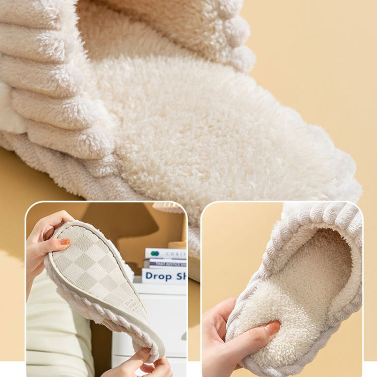 Wnter Women Cotton Slippers Home Couples Floor Slippers Non-Slip Warm Plush Shoes, 36-37, 38-39, 40-41