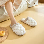 Wnter Women Cotton Slippers Home Couples Floor Slippers Non-Slip Warm Plush Shoes, 36-37, 38-39, 40-41