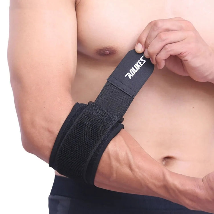 Aolikes  Adjustbale Tennis Elbow Support Guard Pads Compression Recovery Forearm Sleeve Band, A-7947 (Black)