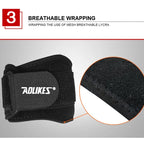 Aolikes  Adjustbale Tennis Elbow Support Guard Pads Compression Recovery Forearm Sleeve Band, A-7947 (Black)