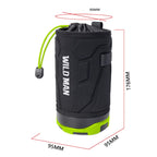WILD MAN R1 1L Mountain Bike Water Bottle Bag Scooter Handlebar Tool Kit, Dark Grey, Black Red, Black Green, Dark Blue