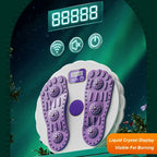 Rotating Waist Disc Twist Machine with Electronic Counter Magnetic Massage for Body Shaping, Green, White + Purple, White + Green