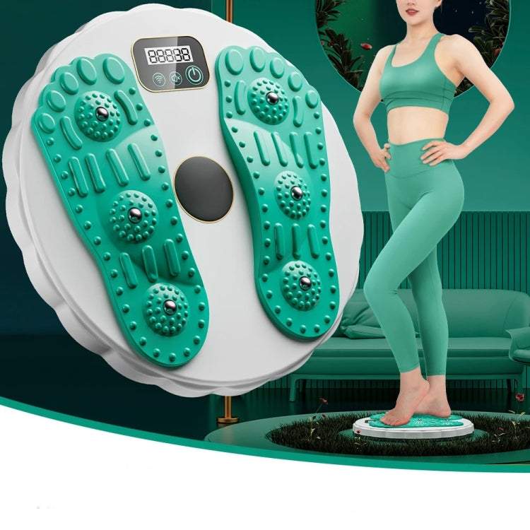Rotating Waist Disc Twist Machine with Electronic Counter Magnetic Massage for Body Shaping, Green, White + Purple, White + Green
