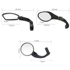 Motorcycle Wide View Rear View Mirror Bicycle Reflector, Square Left, Square Right, Ellipse Left, Ellipse Right, Round Left, Round Right