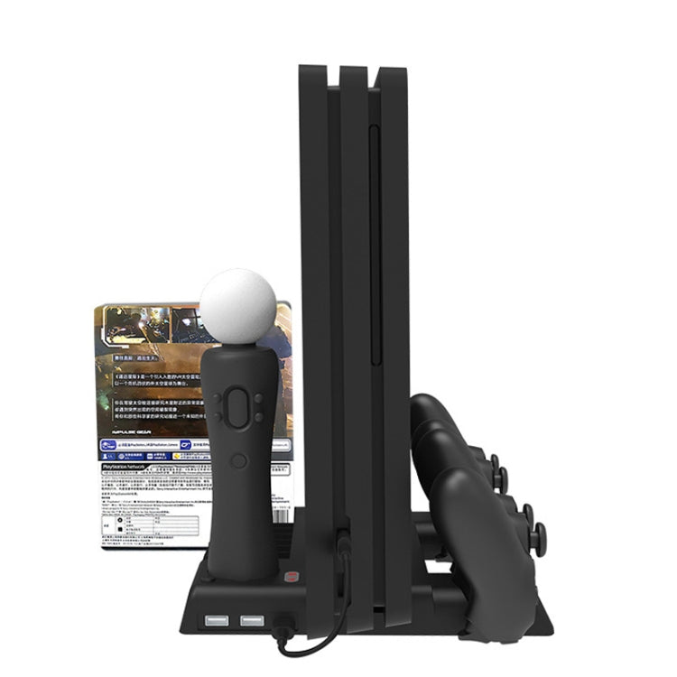 For PS4/PS4 Pro/PS4 Slim Host iplay Dual-seat Charging Multi-function Cooling Base Storage Bracket, HBP-192