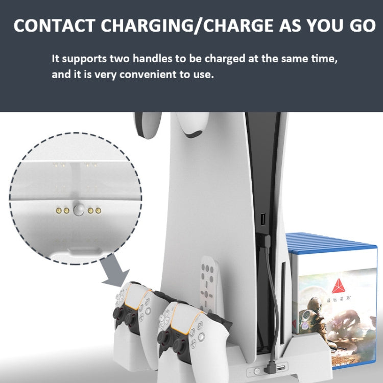 For PS5 iplay Dual-seat Charging and Cooling Base Bracket Storage Rack, HBP-348