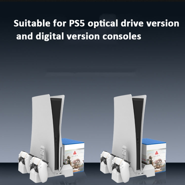 For PS5 iplay Dual-seat Charging and Cooling Base Bracket Storage Rack, HBP-348